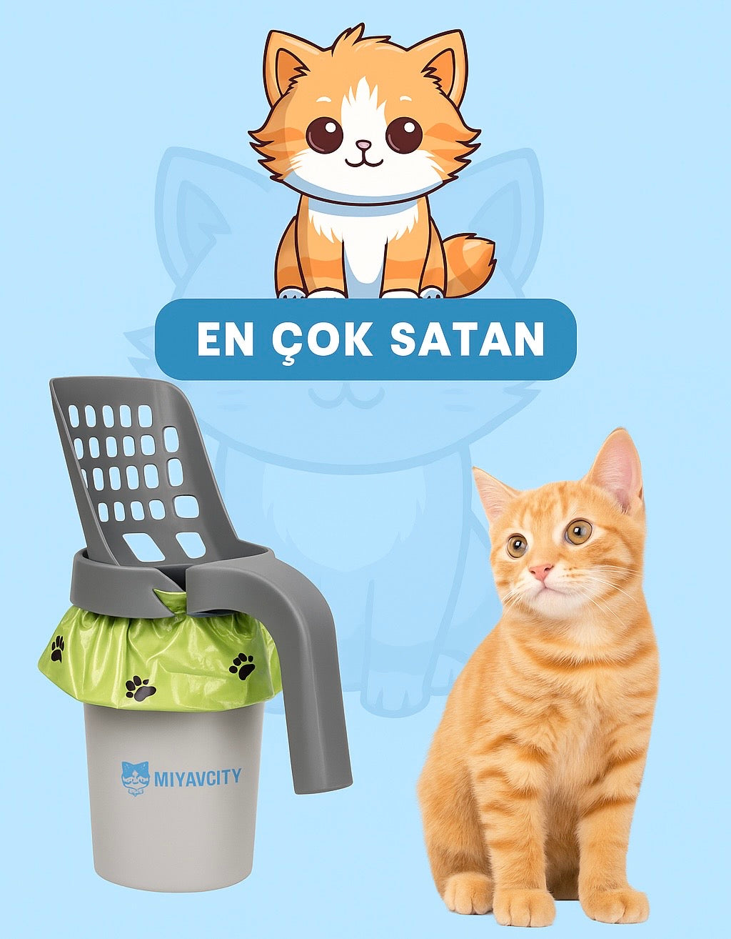 Miyav Kepçe™ Hazneli Kum Küreği
