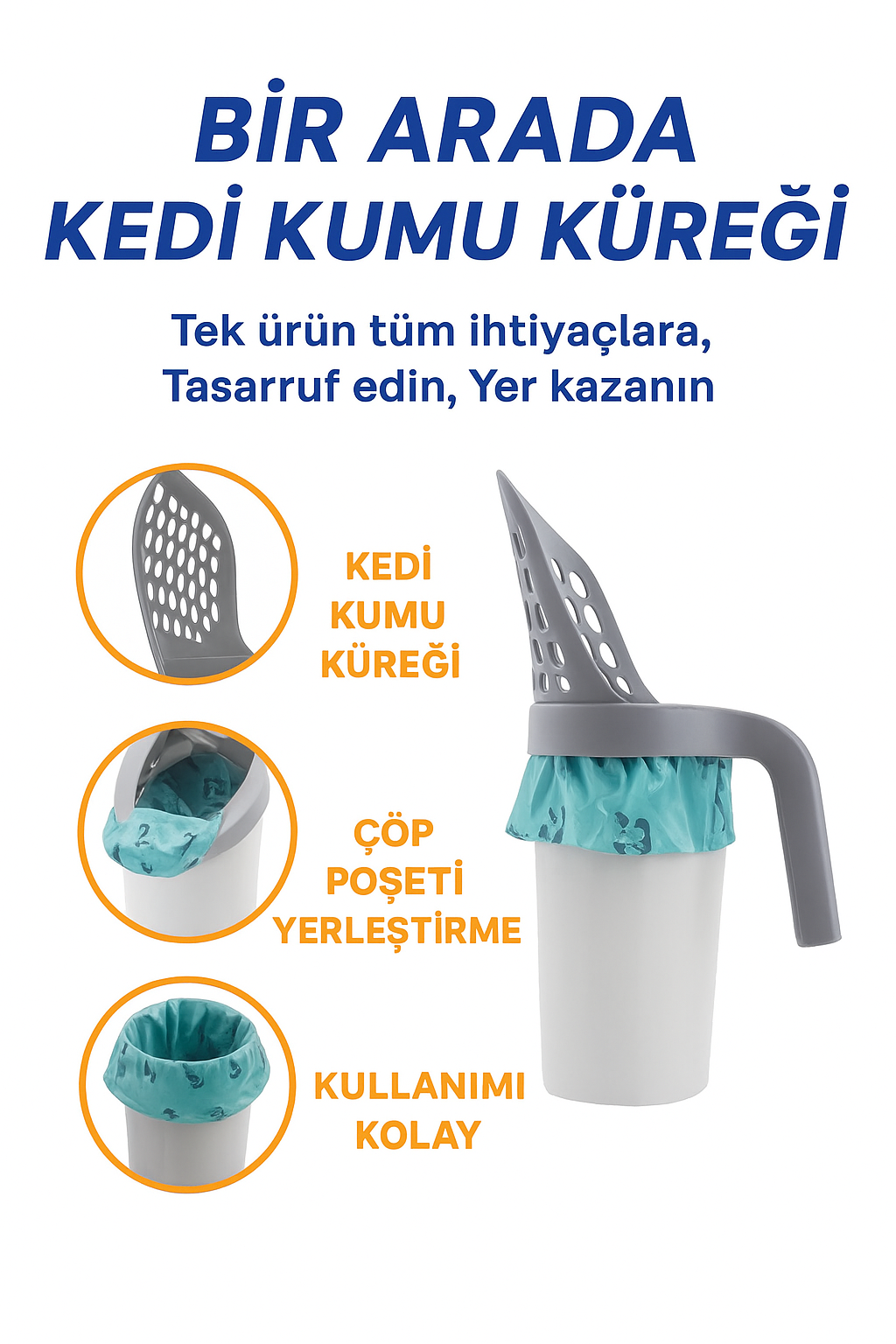 Miyav Kepçe™ Hazneli Kum Küreği